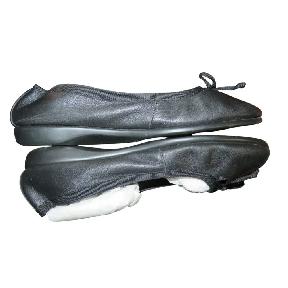 Aerosoles Catalina Black Leather Ballet Bow Accent Flats Driving Shoes size 8.5